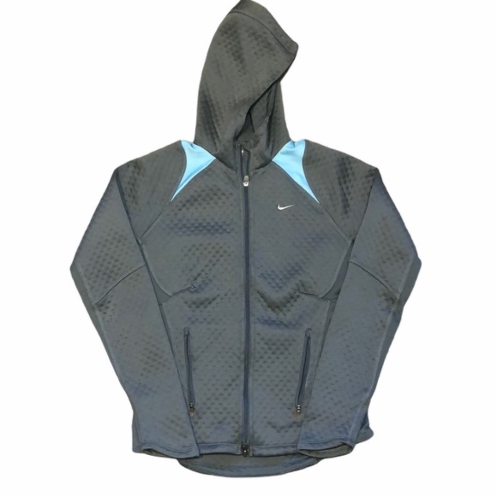Nike Therma Fit Grey Running Zip Up Hooded Jacket Small